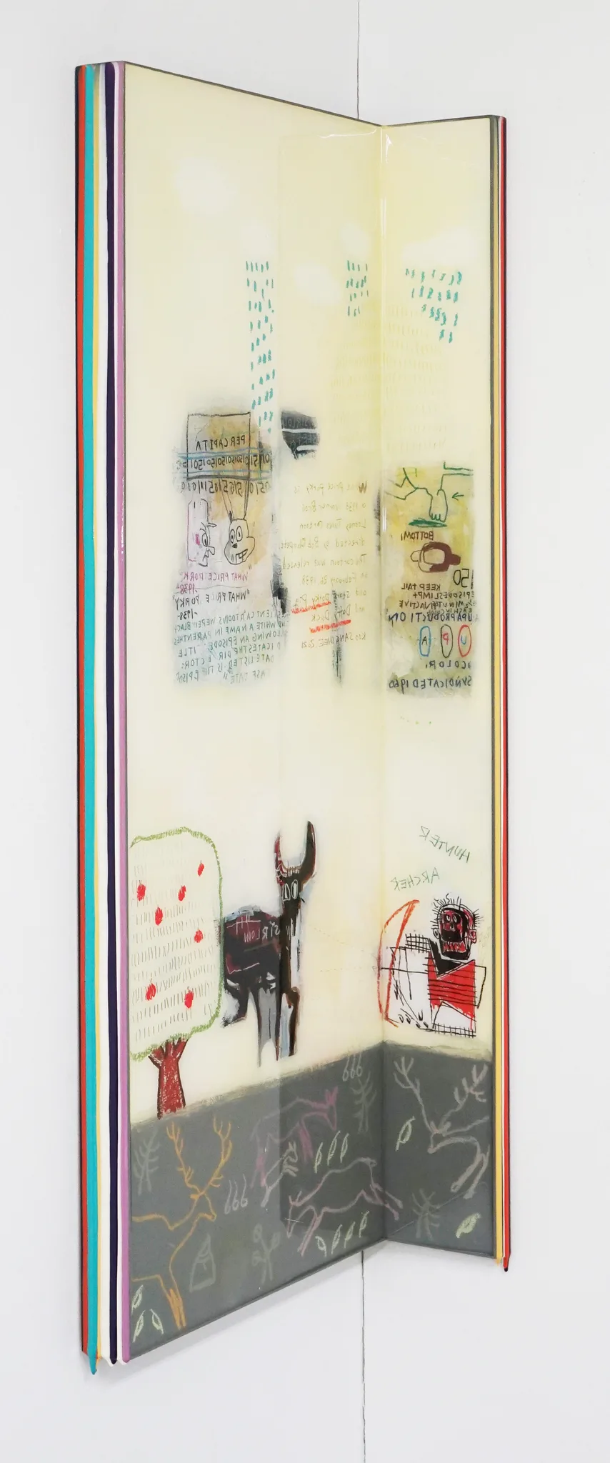 Trace of Sans-Hommage to Basquiat, 90.5x35, 90.5x10cm, Acrylic & resin on panel,2021 (4).J