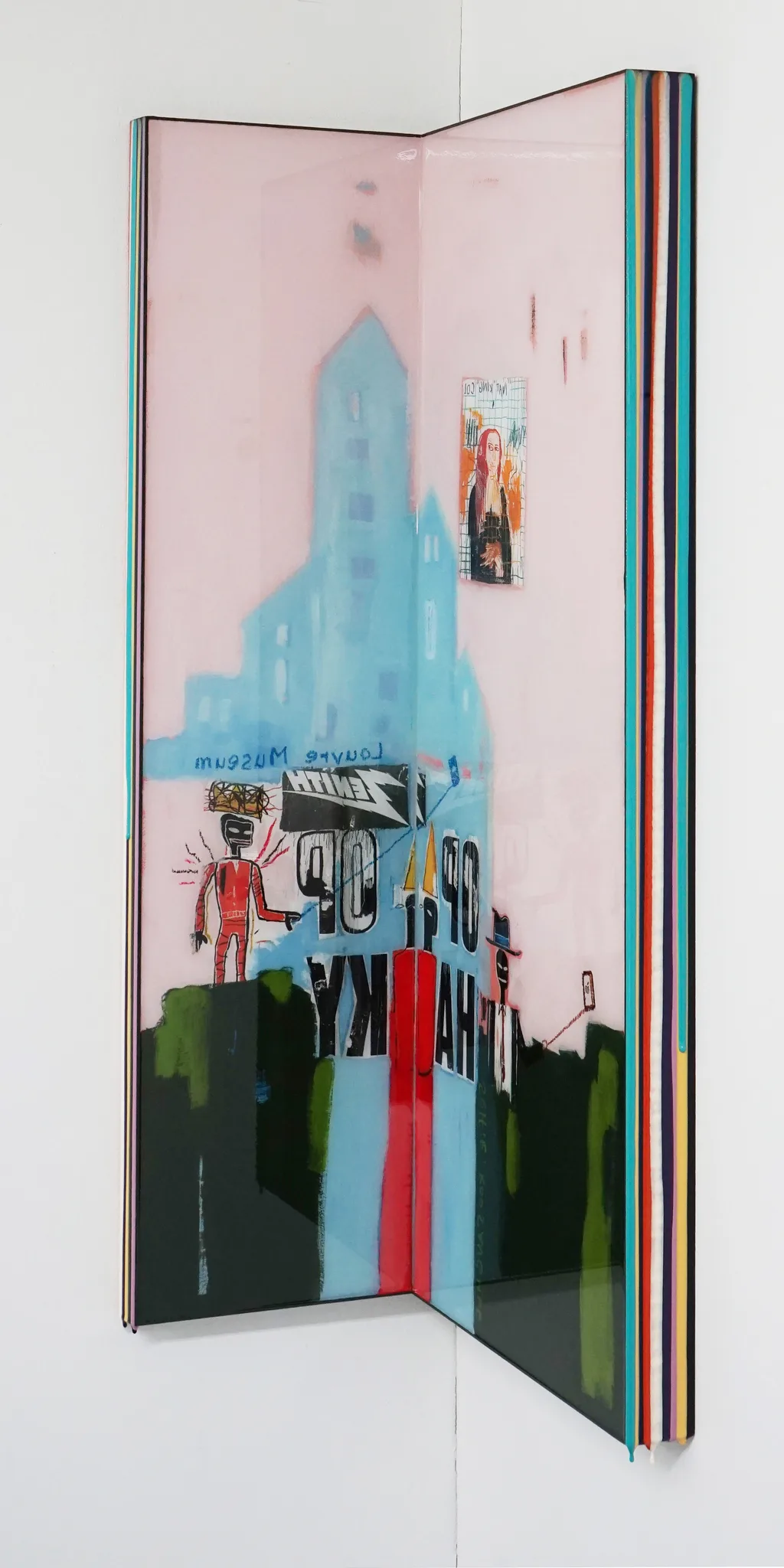 Trace of Sans-Hommage to Basquiat, 90.5x22.5, 90.5x35cm, Acrylic & resin on panel,2021 (2)