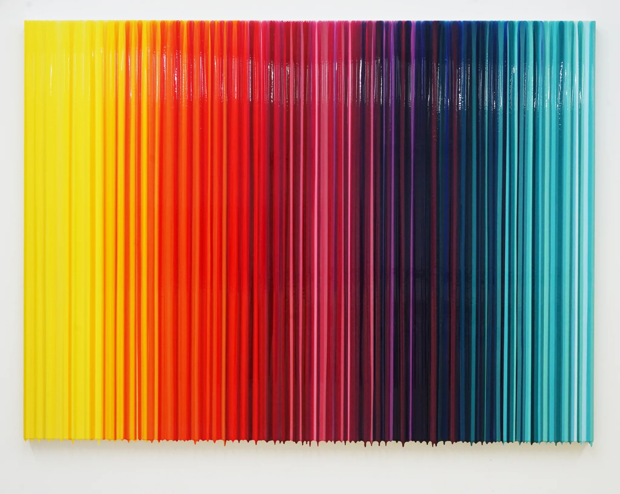 Trace of Sans - FLOW, 2026, Acrylic, resin on wood — painting by Koo Sang Hee (구상희)