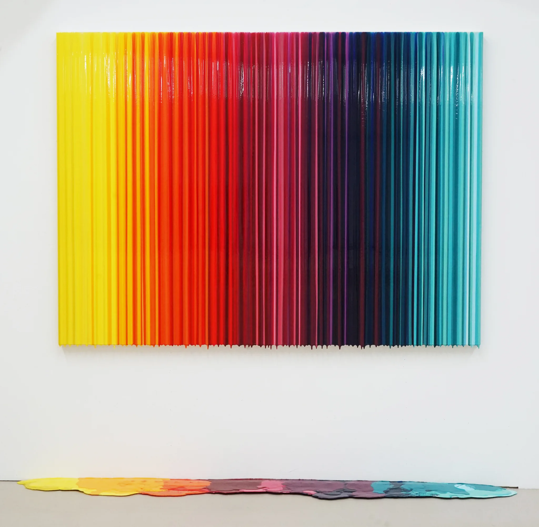 Trace of Sans - FLOW, 2026, Acrylic, resin on wood — painting by Koo Sang Hee (구상희)