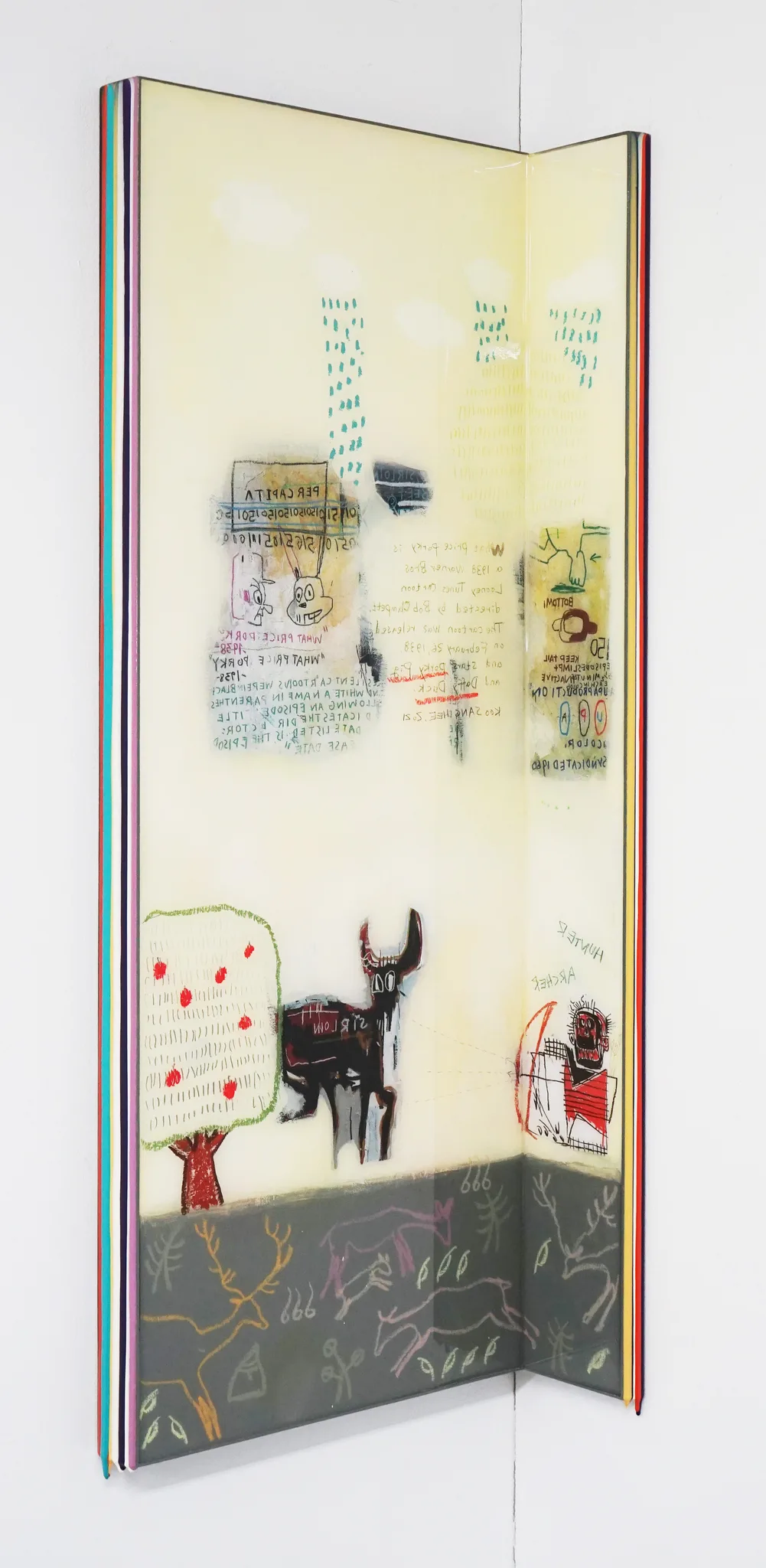 Trace of Sans-Hommage to Basquiat, 90.5x35, 90.5x10cm, Acrylic & resin on panel,2021.JPG